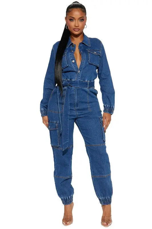 WOMEN DENIM SEXY JUMPSUIT By Claude