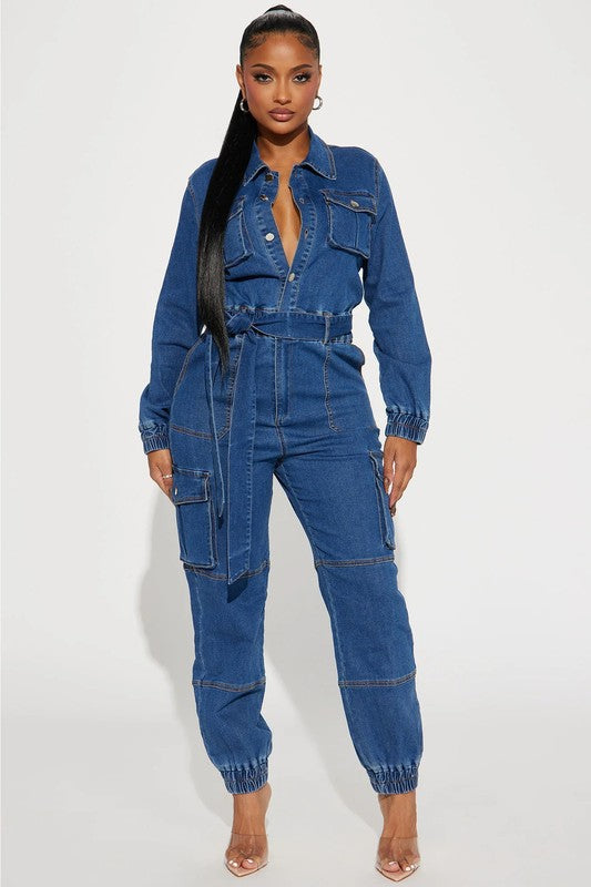 WOMEN DENIM JUMPSUIT - Pure Serenity DBA
