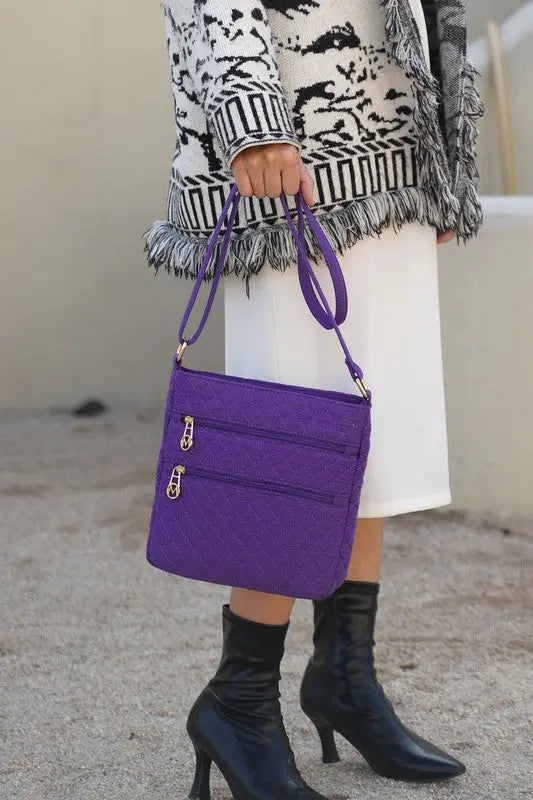 MKF Collection Lainey Quilted Cotton Crossbody Bag MKF Collection by Mia K