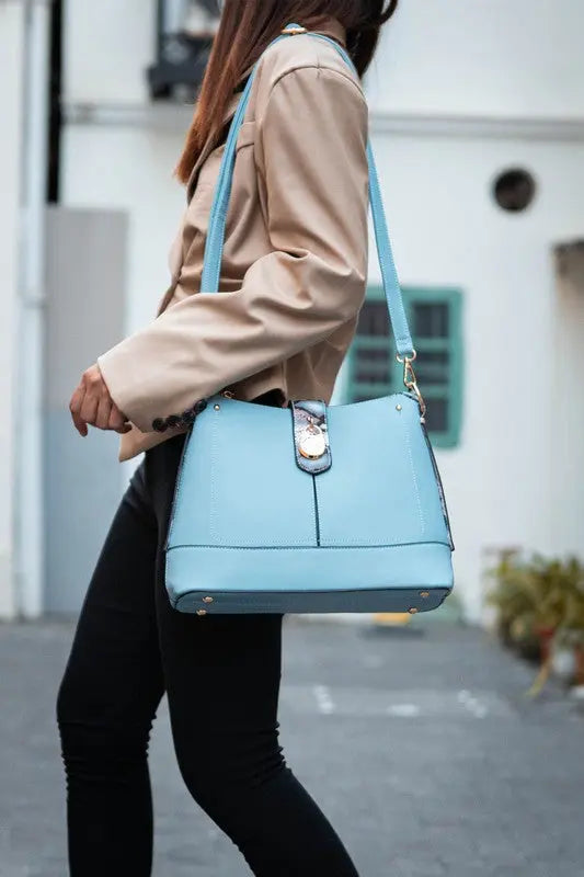 MKF Collection Snake Vegan Leather Shoulder Bag - Pure Serenity DBA