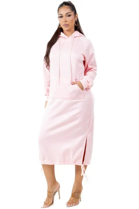 WOMEN FASHION LONG MAXI HOODIE DRESS By Claude
