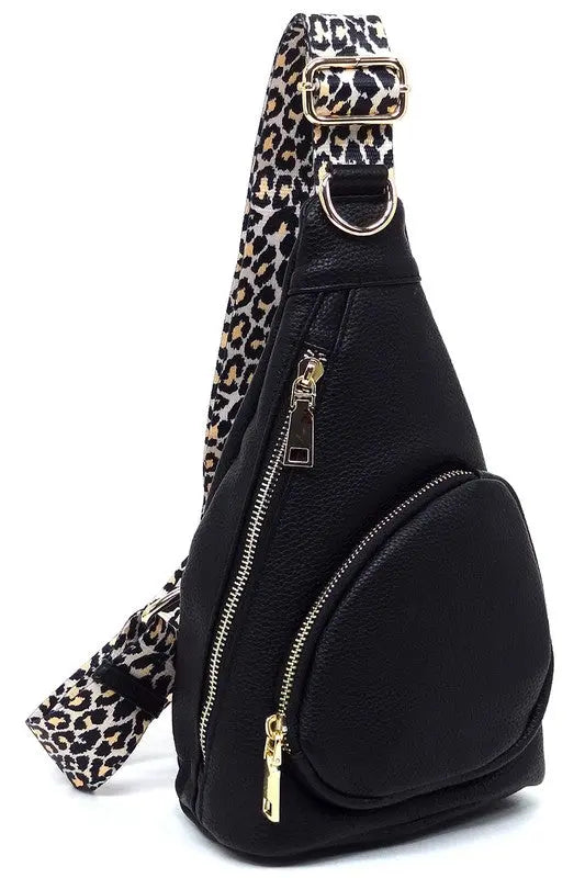 Leopard Strap Sling Backpack Fashion World