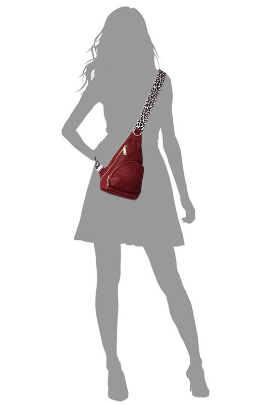 Leopard Strap Sling Backpack - Pure Serenity DBA