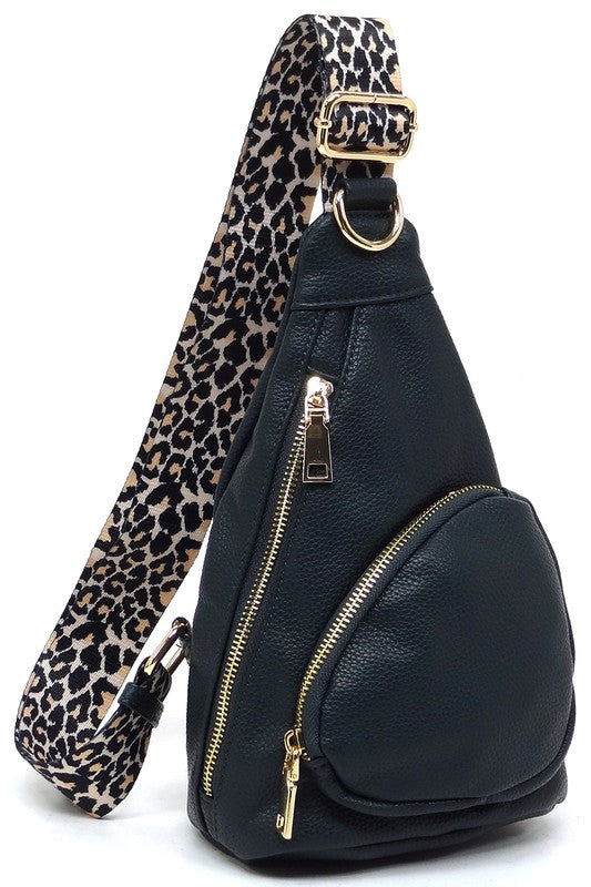 Leopard Strap Sling Backpack - Pure Serenity DBA