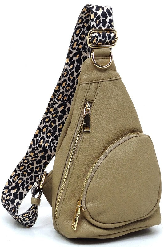 Leopard Strap Sling Backpack - Pure Serenity DBA