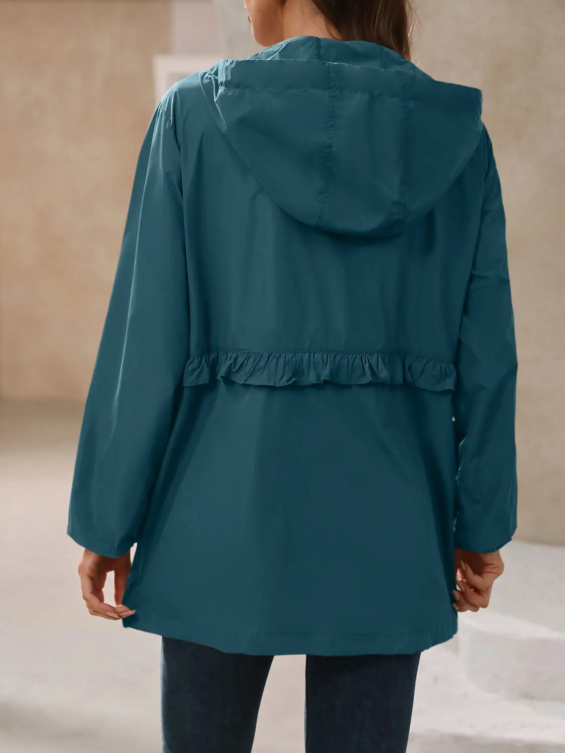 Ivy Lane Outdoor Waterproof Long Sleeve Hooded Windbreaker Trendsi