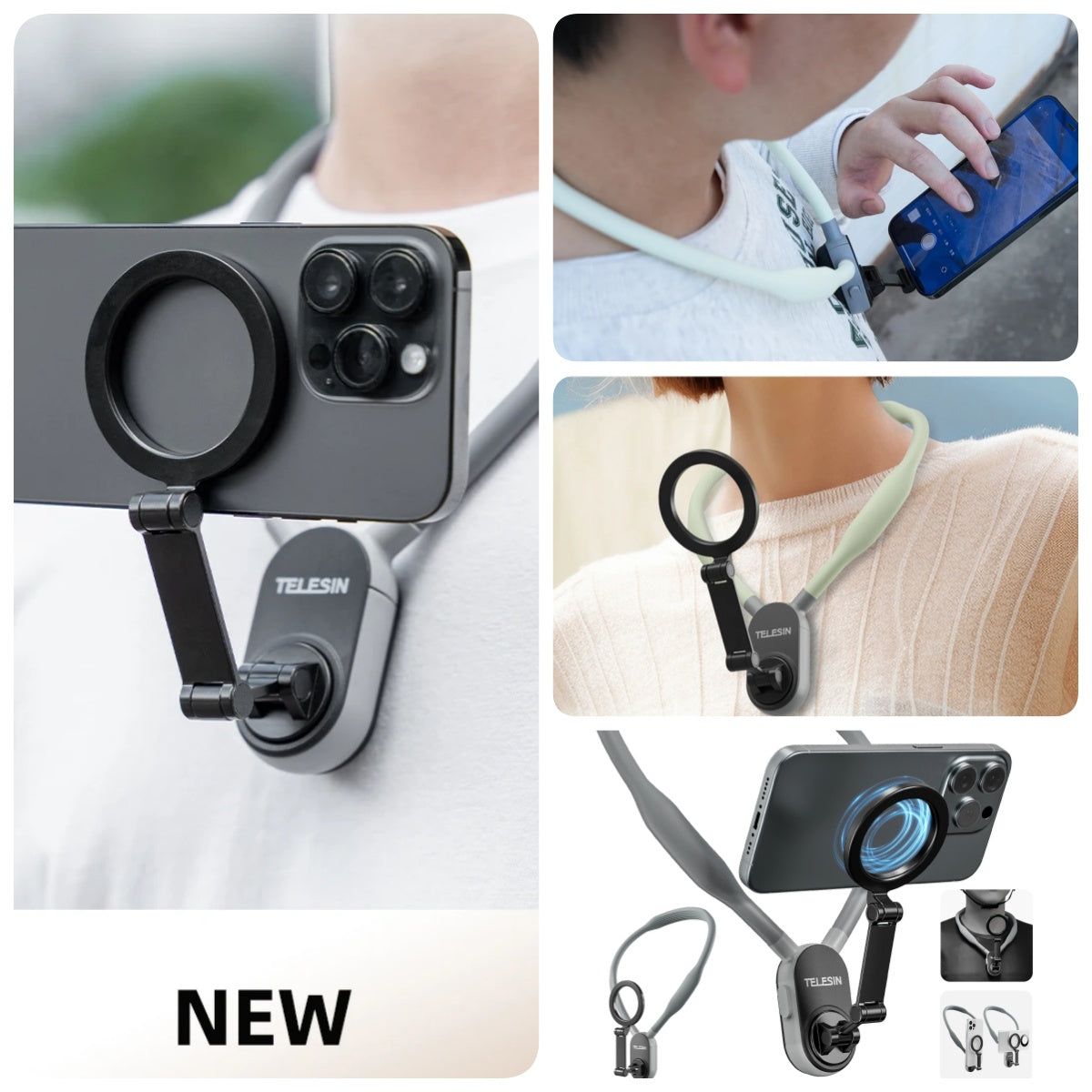 Silicone Phone Magnetic Neck Mount Quick Release Hold for Phone Magsafe Magnetic Suction Cell Phone Neck Hanging Bracket Heyang Industrial Co., Ltd
