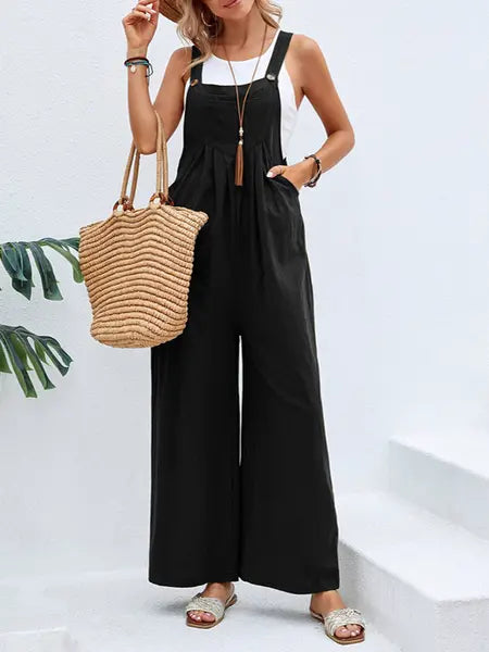 Solid Color Casual Overalls HWFQHAQ3C4 Pure Serenity DBA