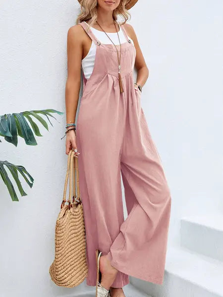 Solid Color Casual Overalls HWFQHAQ3C4 Pure Serenity DBA