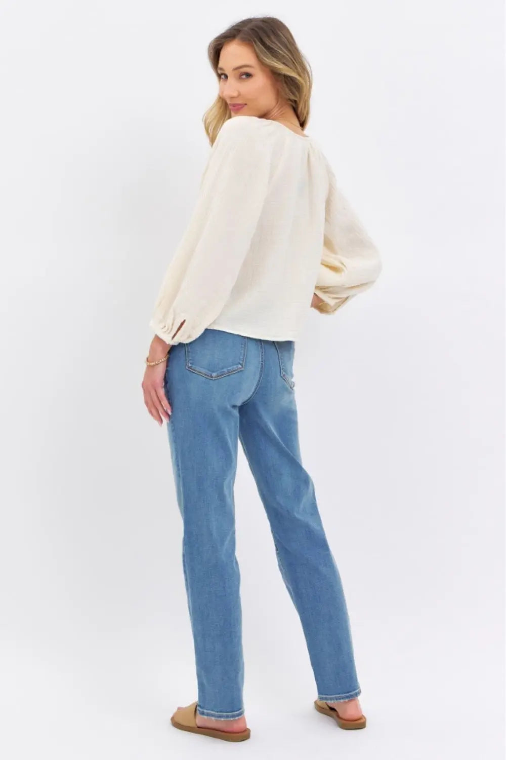 Judy Blue Full Size High Waist Straight Jeans Trendsi