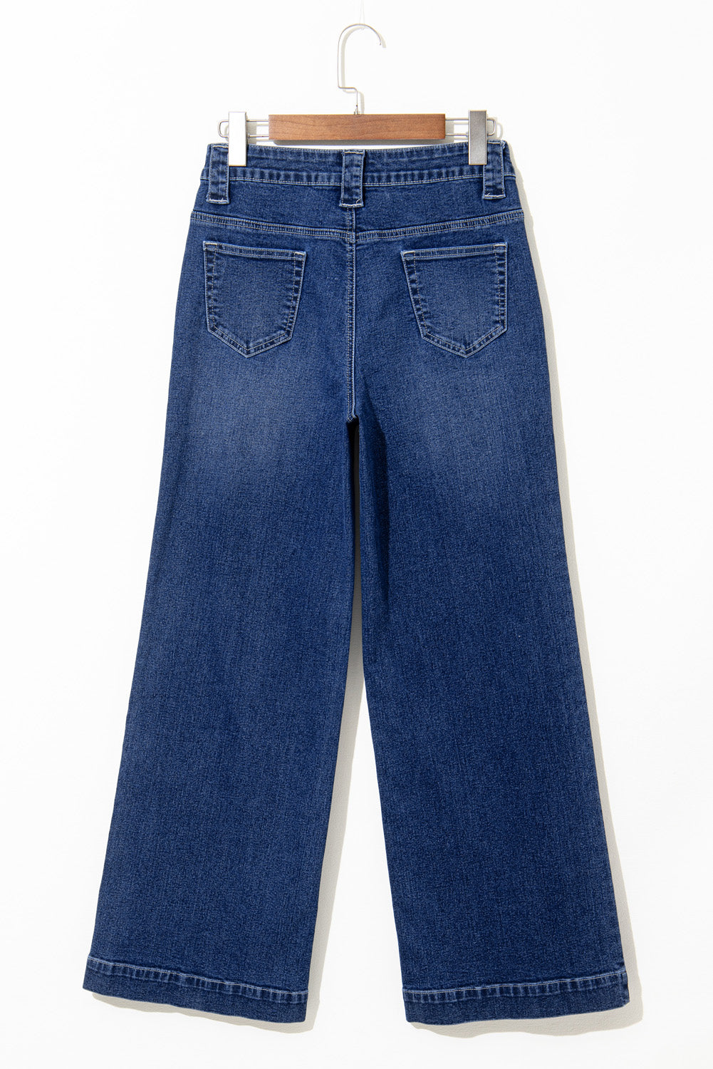 Sail Blue Wide Leg Pocketed High Waist Jeans - Pure Serenity DBA