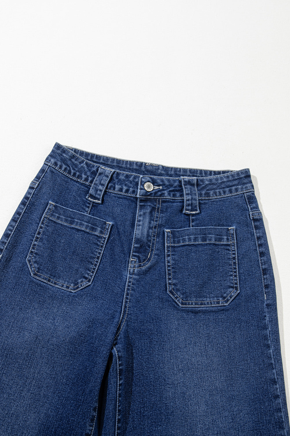 Sail Blue Wide Leg Pocketed High Waist Jeans - Pure Serenity DBA
