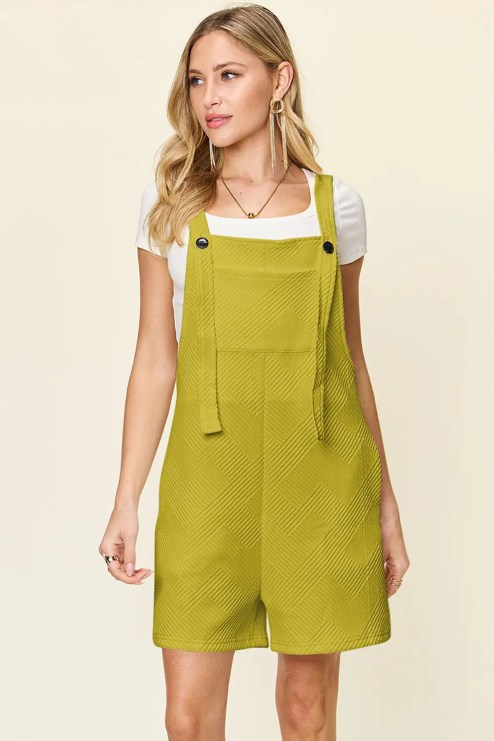 Double Take Full Size Texture Sleeveless Romper Trendsi