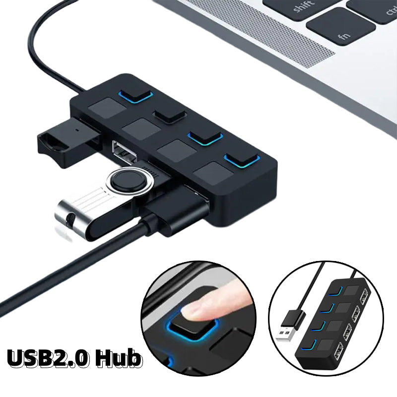 USB 2.0 HUB Multi Splitter 4 Expander Power Adapter Indicator and Power USB Drives for Laptop PC Hangzhou Qigang Trading Co