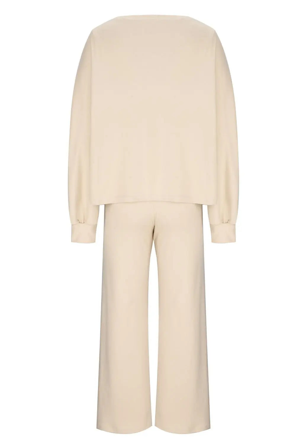 Round Neck Long Sleeve Top and Pants Set Trendsi