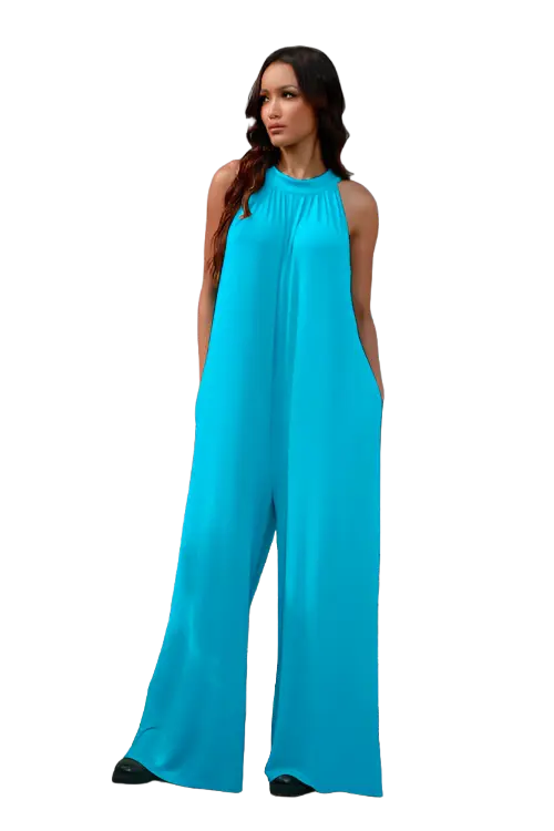 Tie Back Cutout Sleeveless Jumpsuit Trendsi