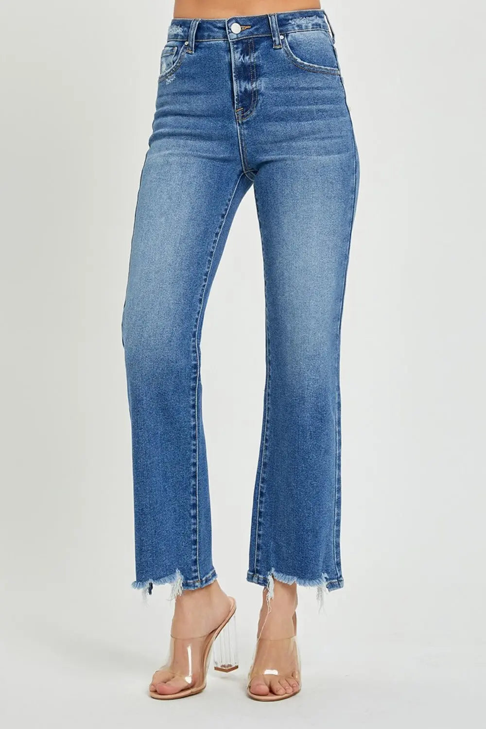 RISEN High Rise Straight Jeans Trendsi