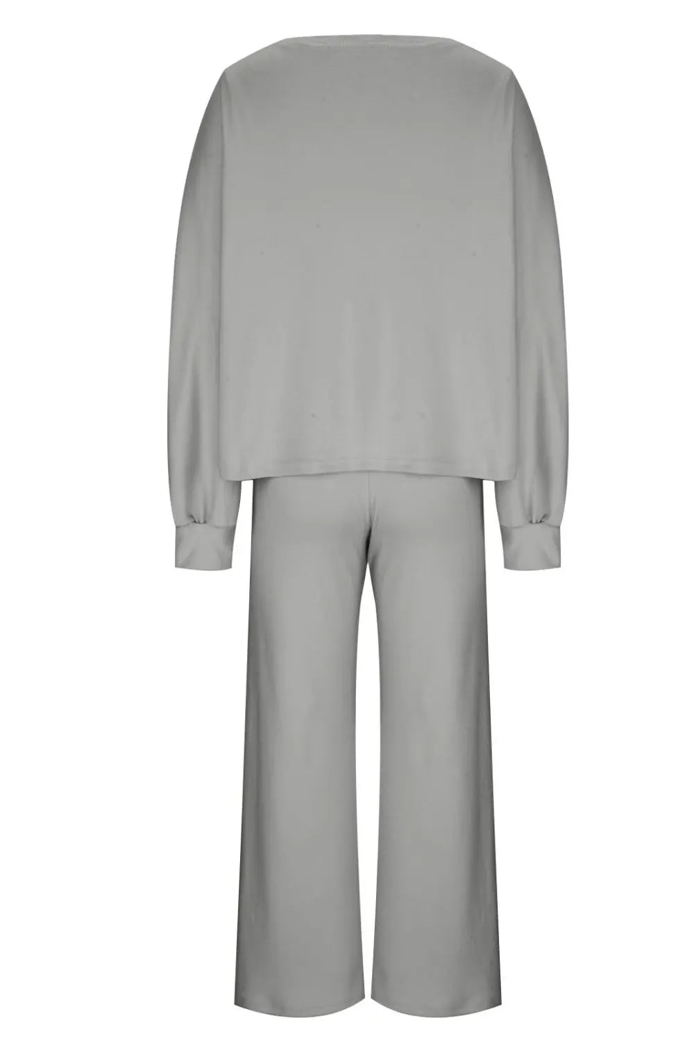 Round Neck Long Sleeve Top and Pants Set Trendsi