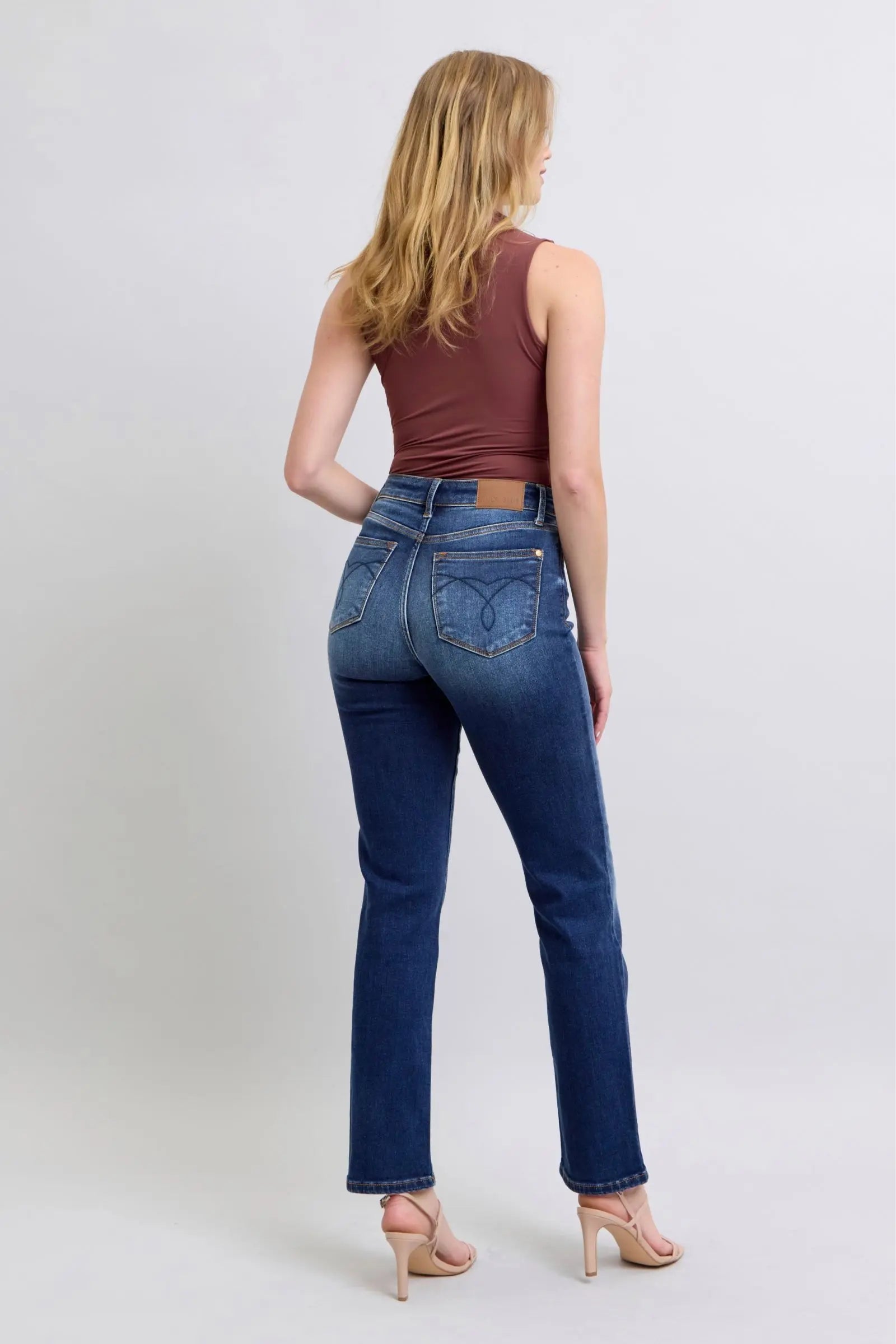 Judy Blue Full Size Washed Straight Leg Jeans with Pockets Trendsi