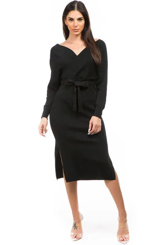 WOMEN FASHION KNITWEAR DRESS By Claude