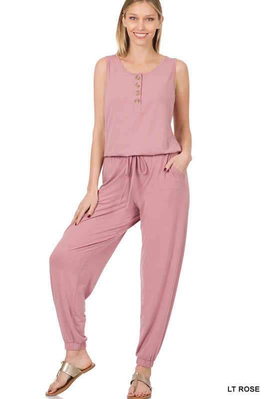 Sleeveless Jogger Jumpsuit - Pure Serenity DBA