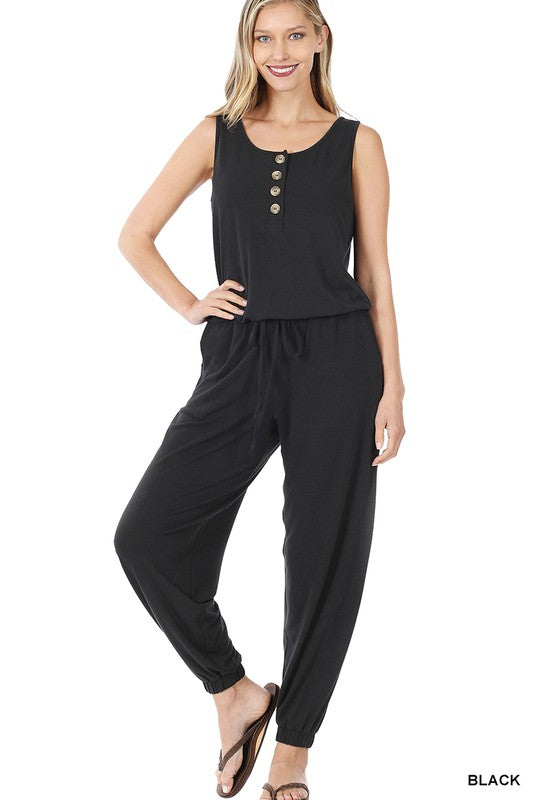 Sleeveless Jogger Jumpsuit - Pure Serenity DBA