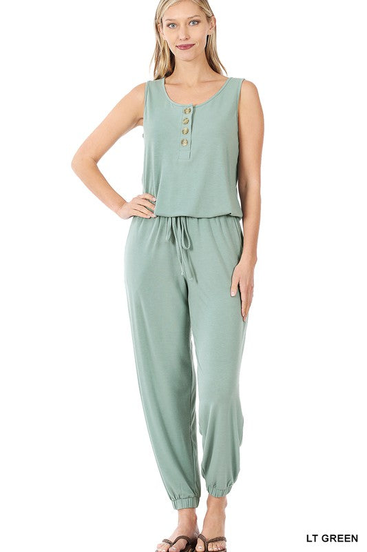 Sleeveless Jogger Jumpsuit - Pure Serenity DBA