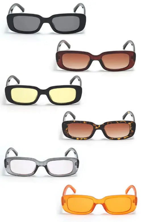 Retro Vintage Slim Rectangle Fashion Sunglasses Cramilo Eyewear