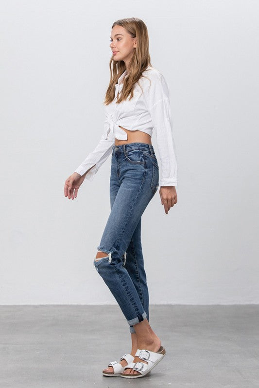 Ripped Boyfriend Jeans - Pure Serenity DBA