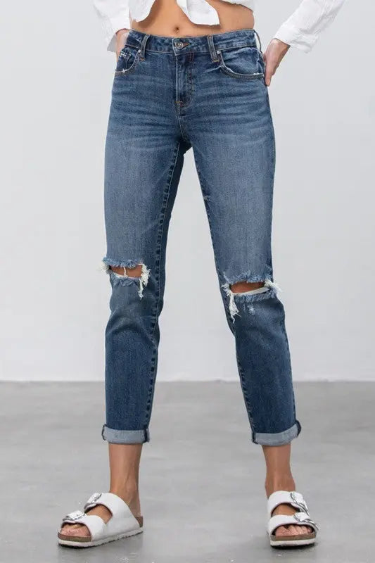 Ripped Boyfriend Jeans Denim Lab USA