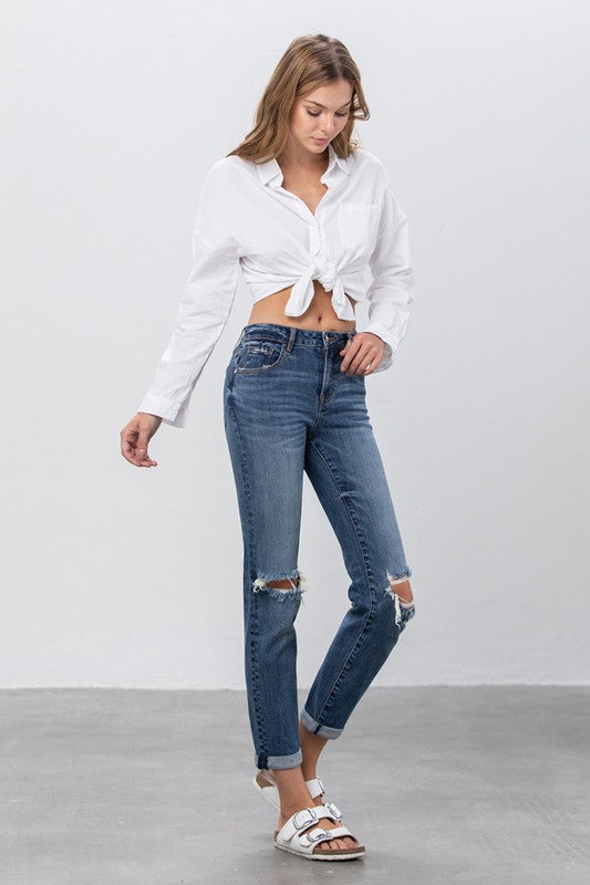 Ripped Boyfriend Jeans - Pure Serenity DBA