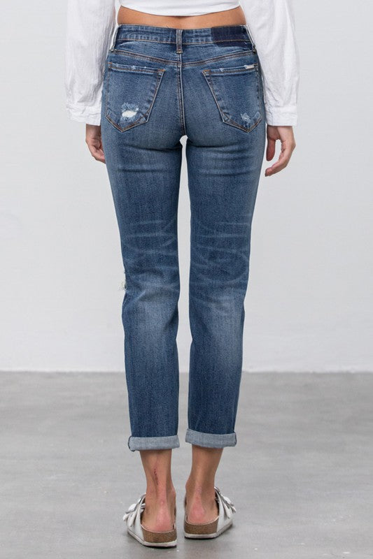 Ripped Boyfriend Jeans - Pure Serenity DBA