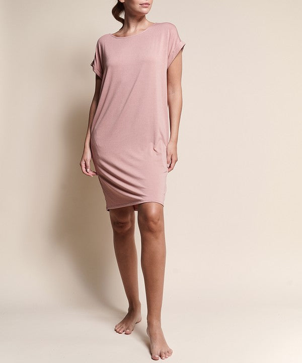 BAMBOO CROP DRESS WITH POCKETS - Pure Serenity DBA