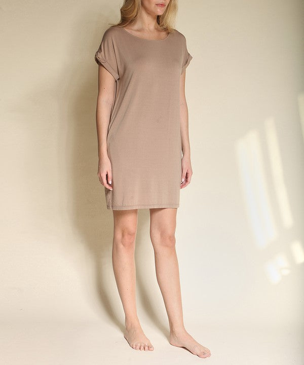 BAMBOO CROP DRESS WITH POCKETS - Pure Serenity DBA