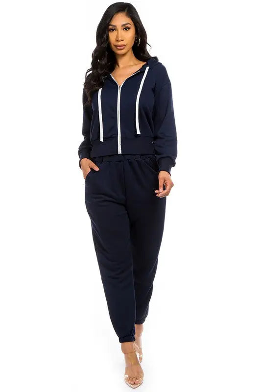 TWO PIECE HOODIES PANT SET By Claude