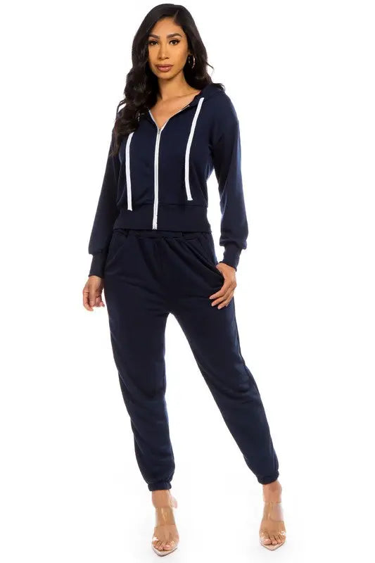 TWO PIECE HOODIES PANT SET By Claude