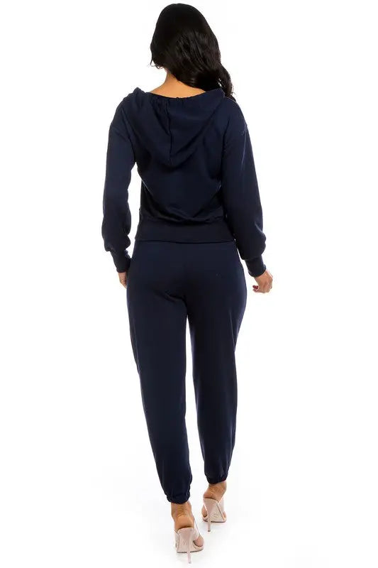 TWO PIECE HOODIES PANT SET By Claude