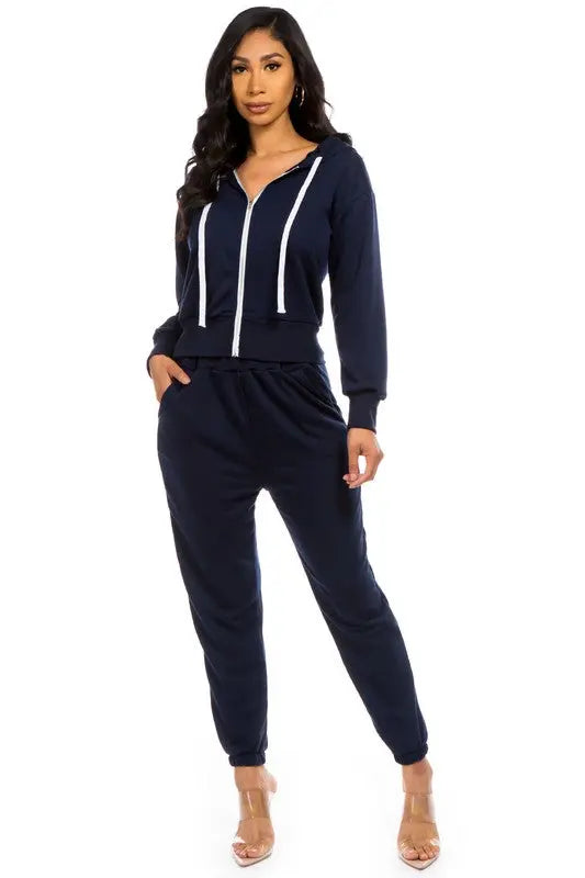 TWO PIECE HOODIES PANT SET By Claude