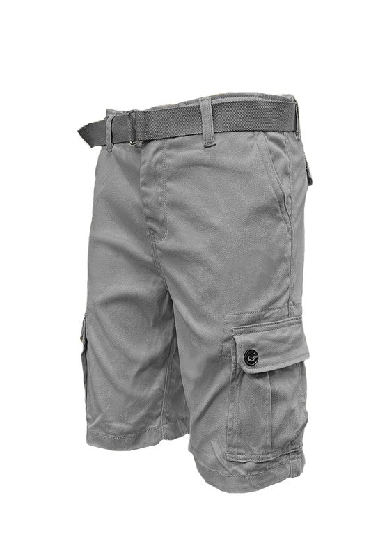 Weiv Mens Belted Cargo Shorts Pockets and Belt - Pure Serenity DBA