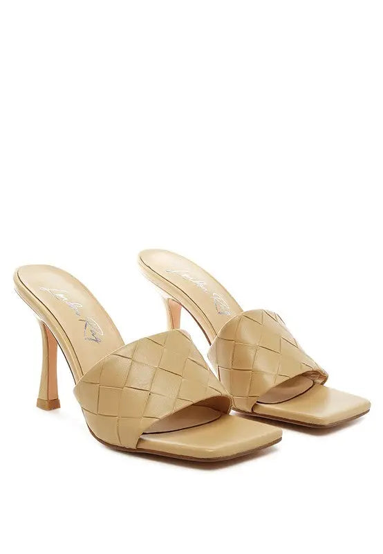 Carmen High Heeled Woven Square Toe Sandal Rag Company