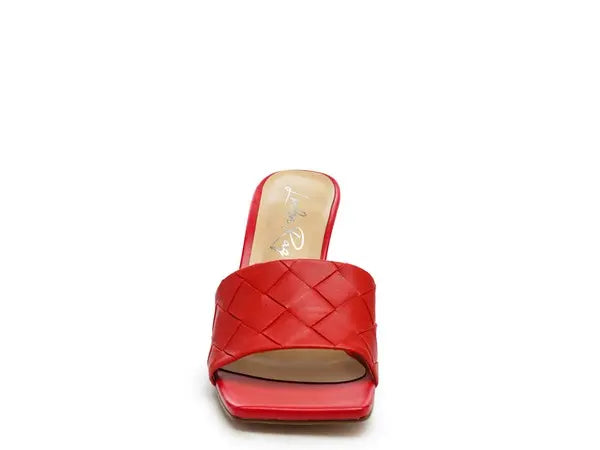 Carmen High Heeled Woven Square Toe Sandal Rag Company