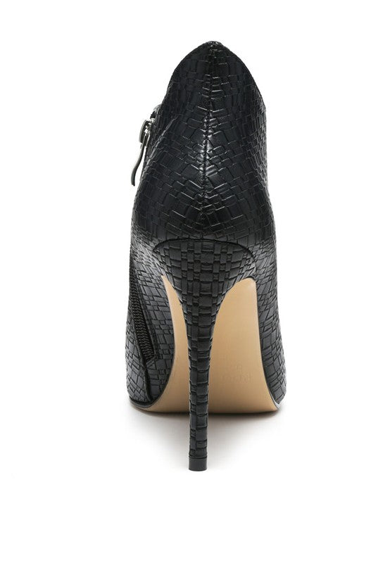 LOLITA WOVEN TEXTURE STILETTO BOOT - Pure Serenity DBA