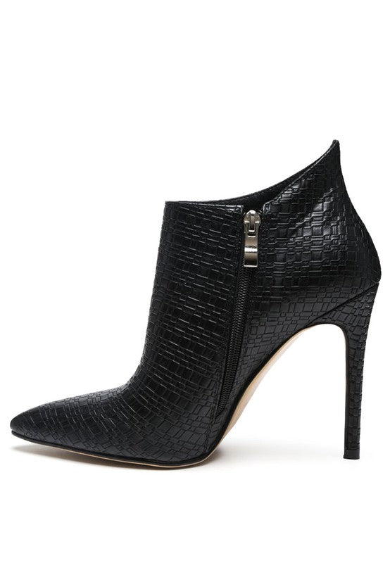 LOLITA WOVEN TEXTURE STILETTO BOOT - Pure Serenity DBA