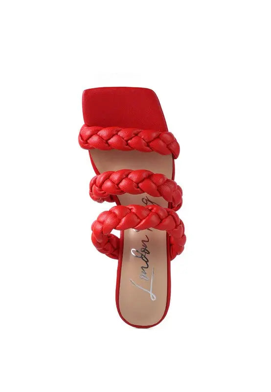 HIGH BAE POINTED HEEL BRAIDED SANDALS Rag Company