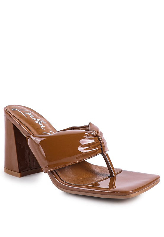 PHANTOM RUCHED HIGH HEELED THONG SANDALS - Pure Serenity DBA