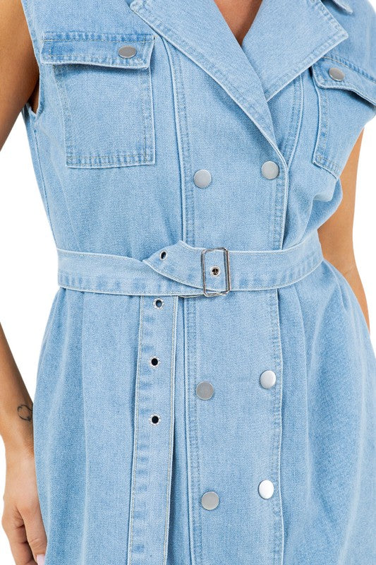 WOMEN SEXY DENIM VEST DRESS - Pure Serenity DBA