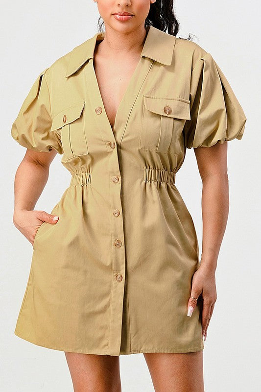 Casual but trendy safari mini dress - Pure Serenity DBA