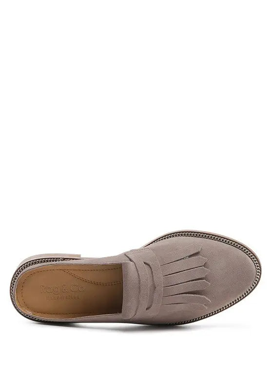 LENA Suede Walking Loafer Mules Rag Company