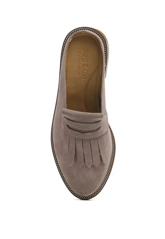 LENA Suede Walking Loafer Mules Rag Company