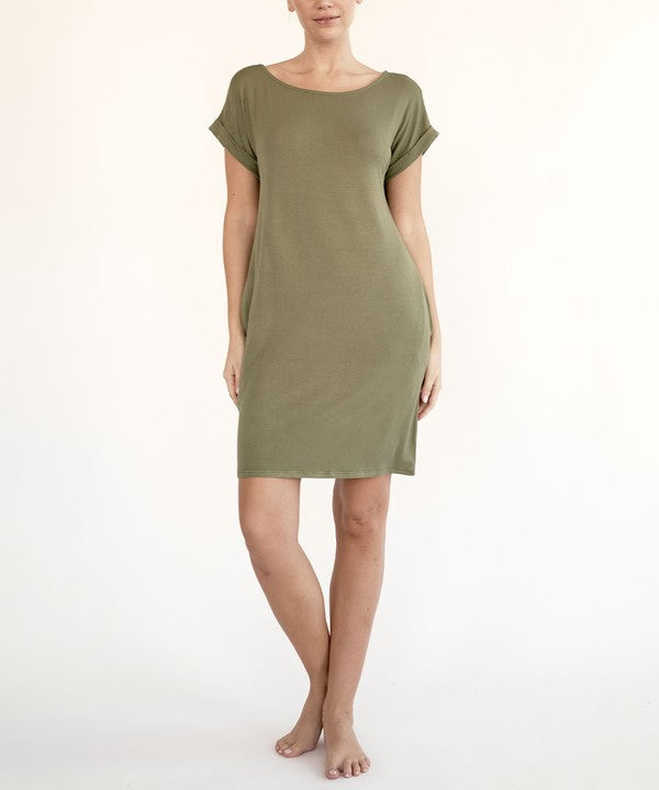 BAMBOO CROP DRESS WITH POCKETS - Pure Serenity DBA